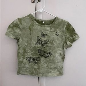Green Butterfly Baby Tee